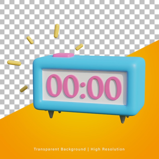 PSD 新年のアラームの3dイラスト