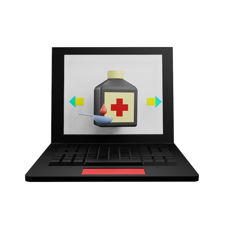 PSD 3d illustration of online drugstore
