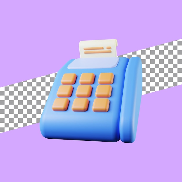 3d illustration of payment terminal icon