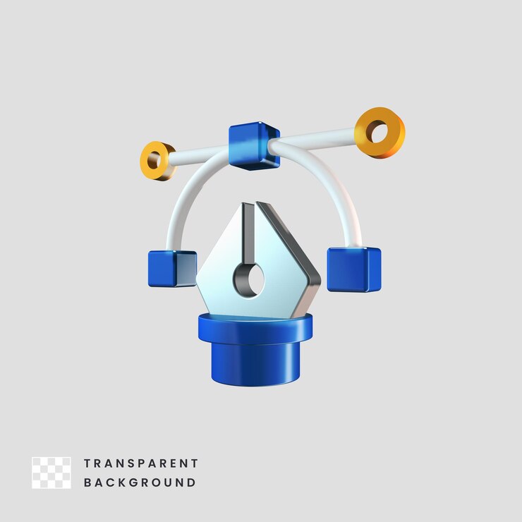 PSD 3d illustration of pen tool for design