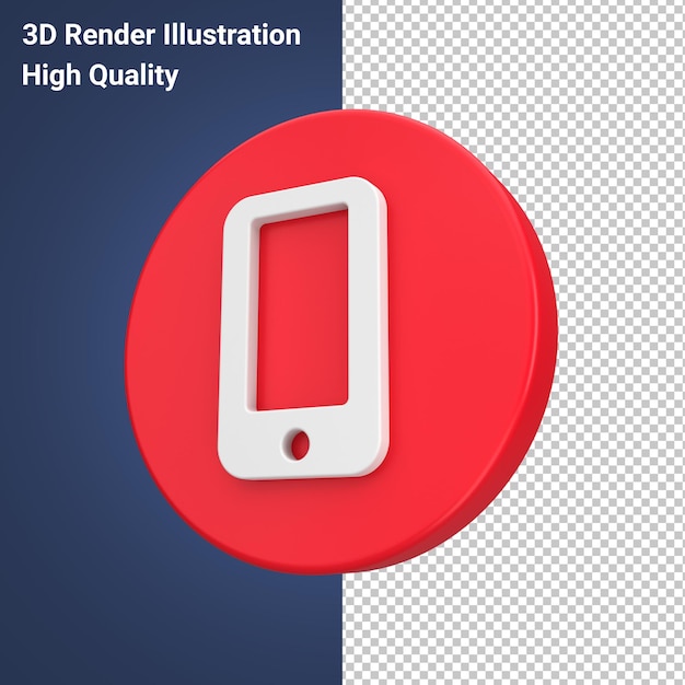 3d иллюстрация телефона в красном круге