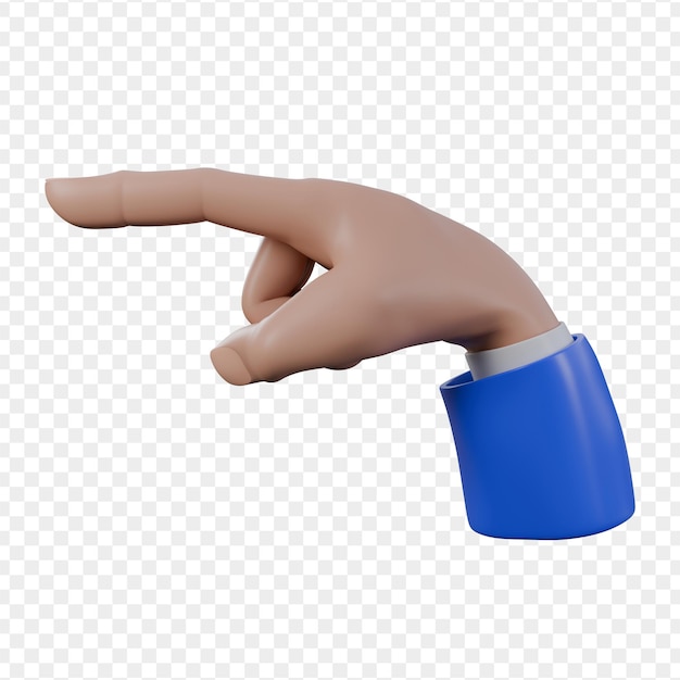 3d illustration of pointing left