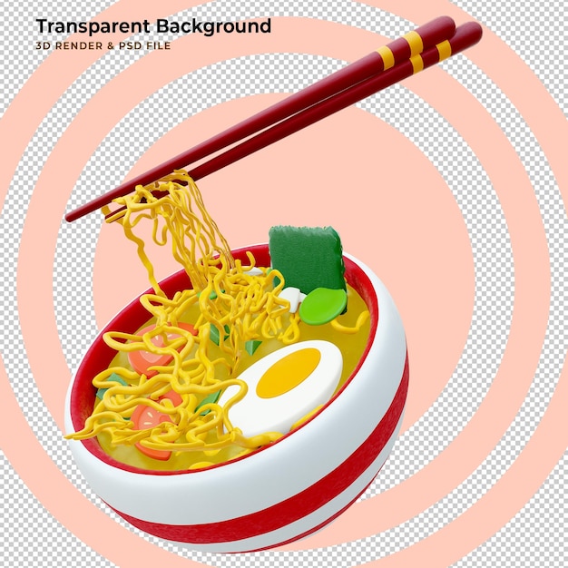 PSD ラーメンの3dイラスト