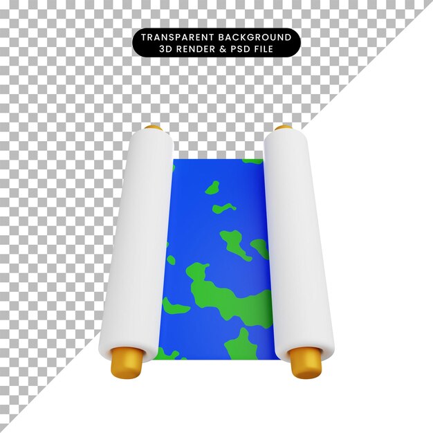 3d illustration of rolls map