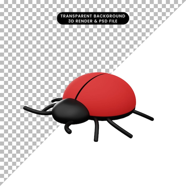 3d illustration of simple bug