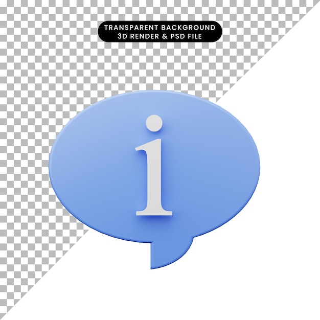 PSD シンプルなアイコンチャットバブル情報の3dイラスト