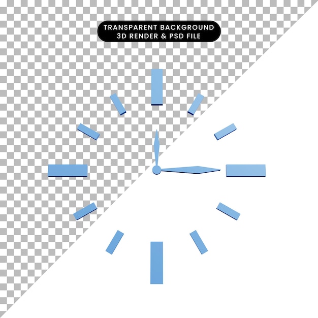 3d illustration of simple icon concept time clock