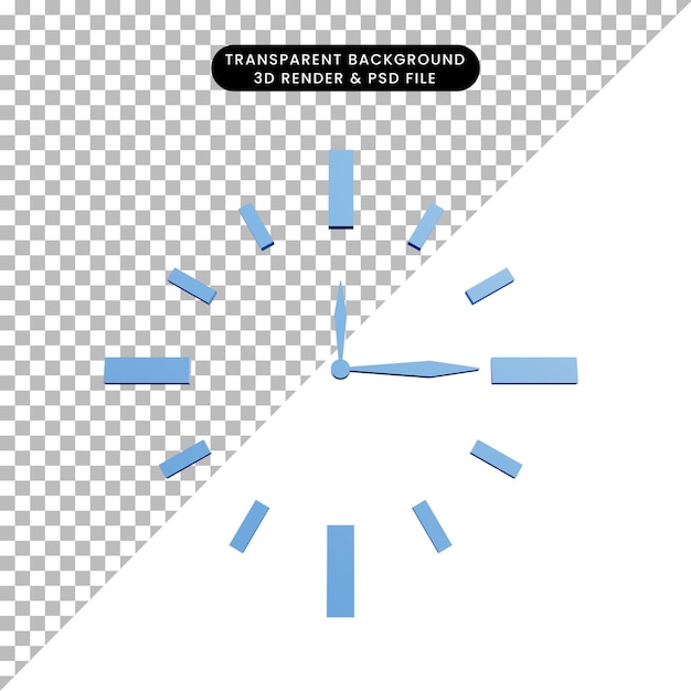 シンプルなアイコンの概念のタイムレコーダーの3dイラスト