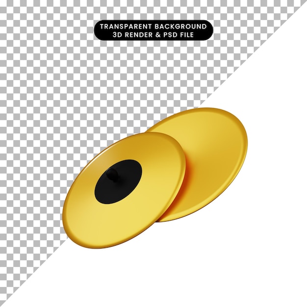 3d illustration of simple object musical instrument