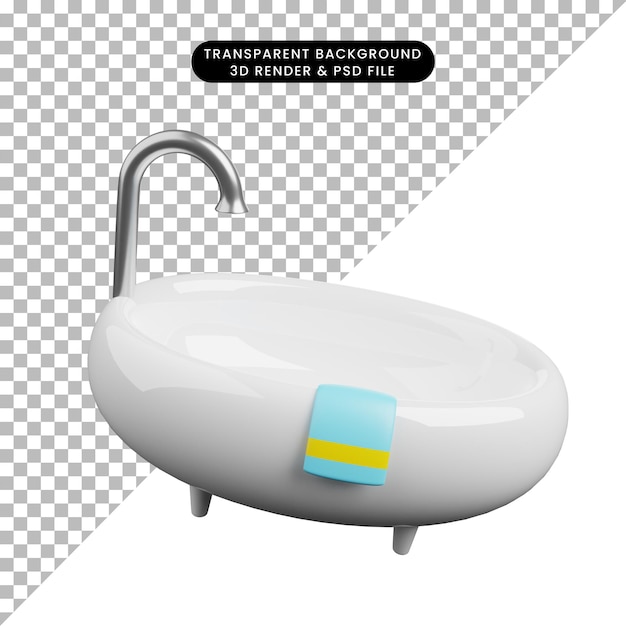 PSD 간단한 개체 물 욕조의 3d 그림
