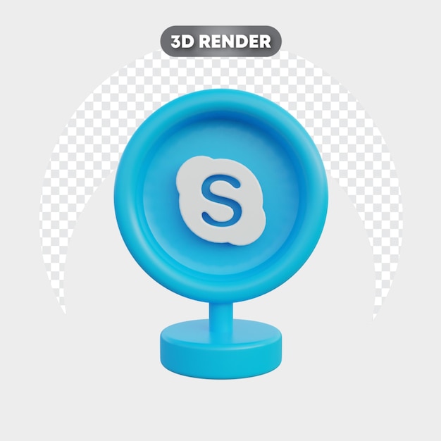 ソーシャルメディア孤立スカイプの3dイラスト