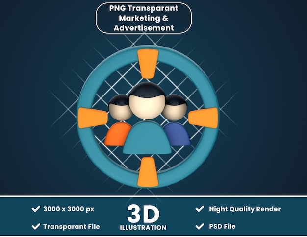 PSD 対象ユーザーの 3 d イラストレーション