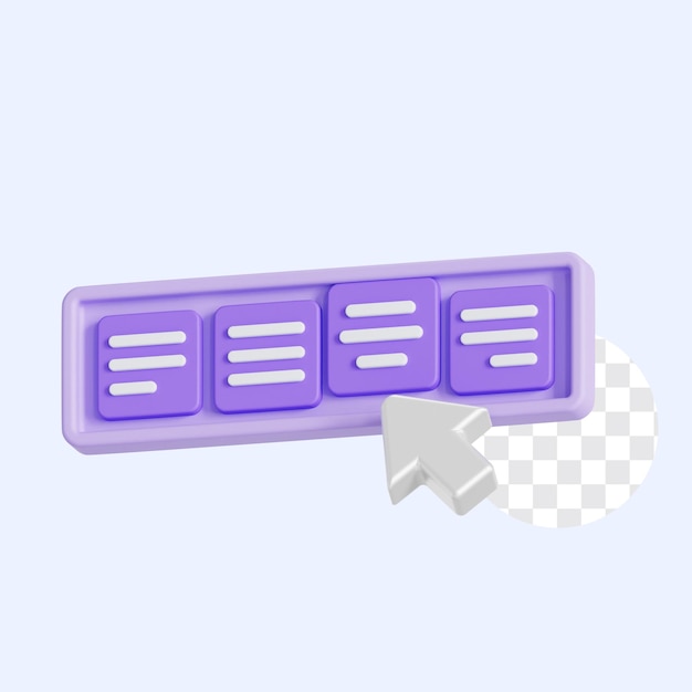 3D illustration of text alignment tool icon for adding and tidying text
