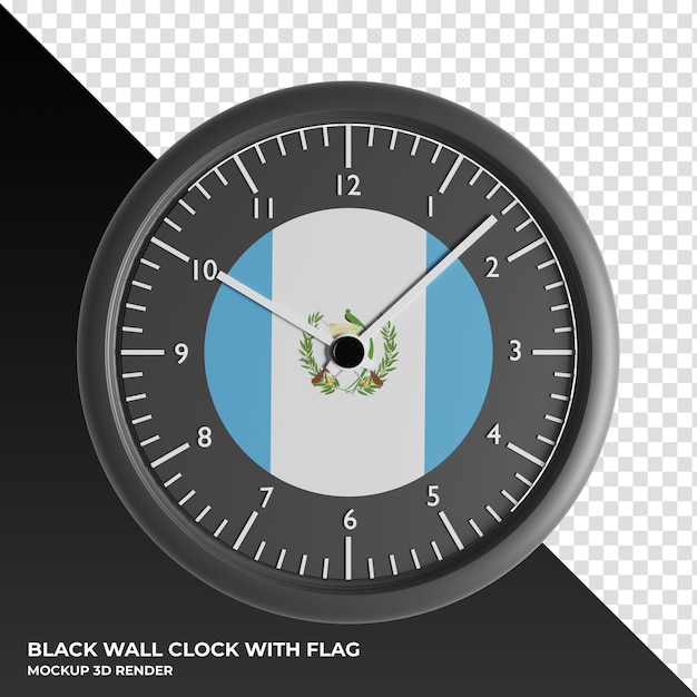PSD ギニアビサウの旗と壁掛け時計の 3 d イラストレーション
