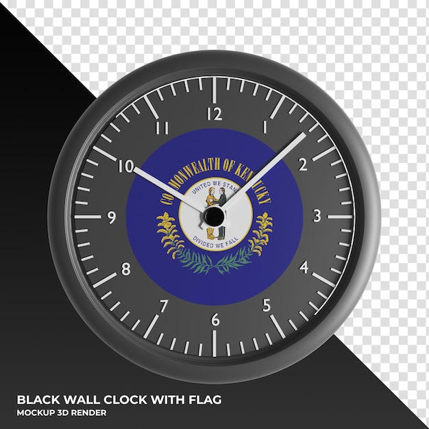 키리바시의 국기가 있는 벽시계의 3d 일러스트