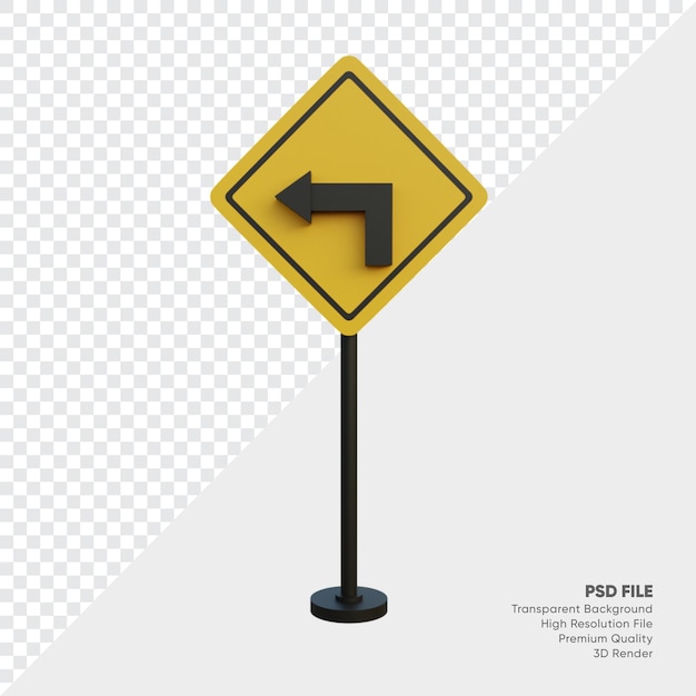 PSD 3d иллюстрации дорожного знака