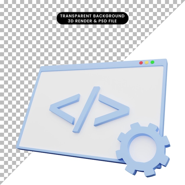 3d illustration of web illustration coding