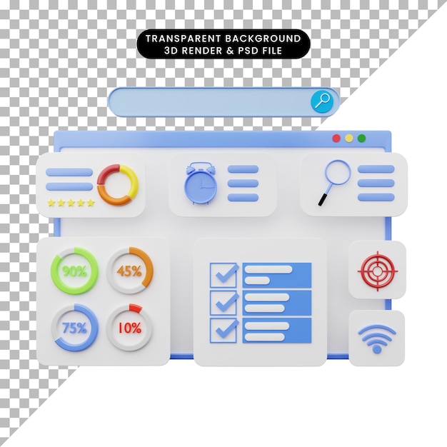 3d illustration of web user interface illustration