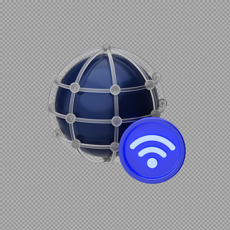 PSD 3d illustration of wifi website icon