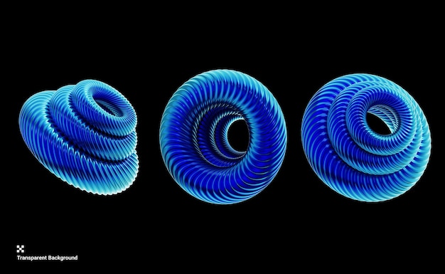 3D Illustration of Y2K Geometric Shape