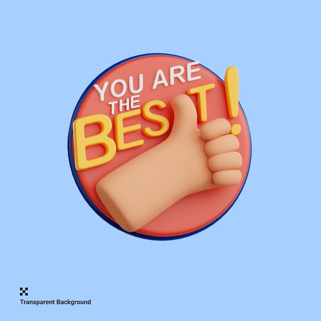 PSD 3dイラスト『you are the best good vibe sticker』を公開しました