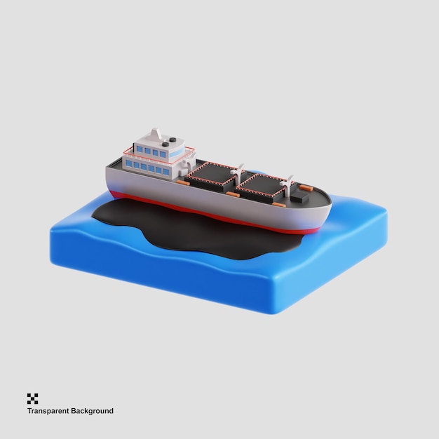 PSD 3d illustration of oil spill