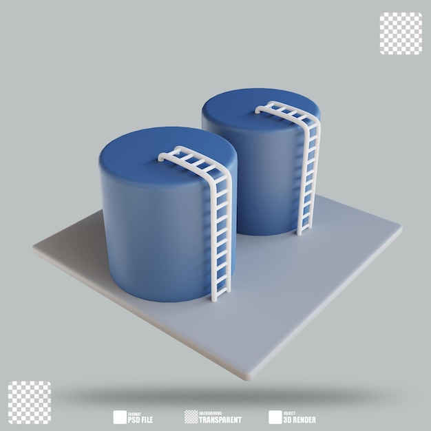 PSD illustrazione 3d serbatoio dell'olio 2