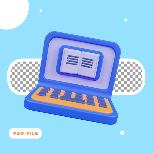 3d illustration of online class icon