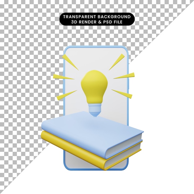 PSD 3d illustration of online education