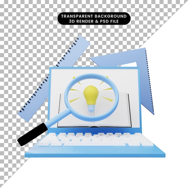 3d illustration of online education