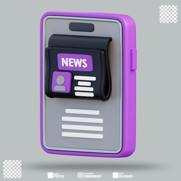 PSD 3d illustration online news 2