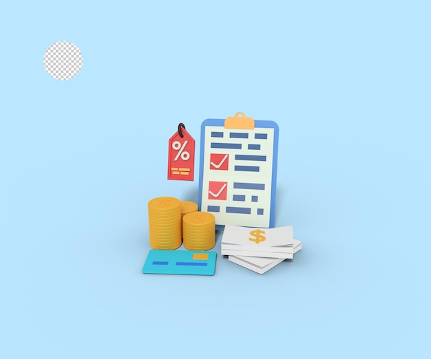 3d illustration of online shop app