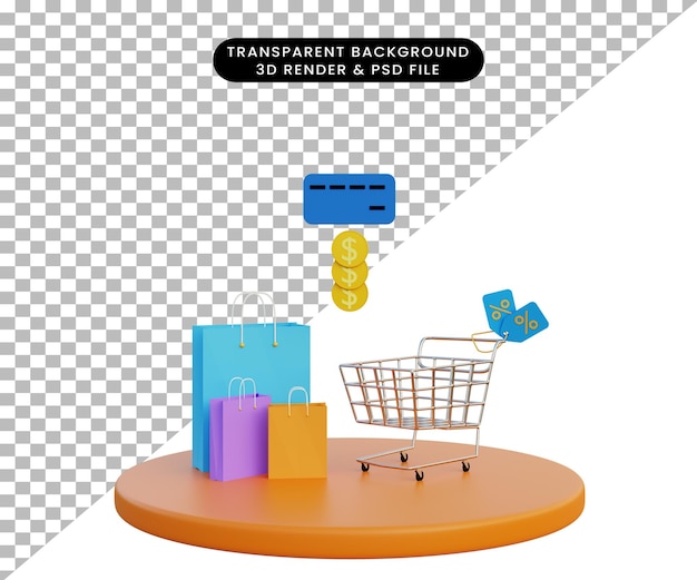 3d illustration online shop