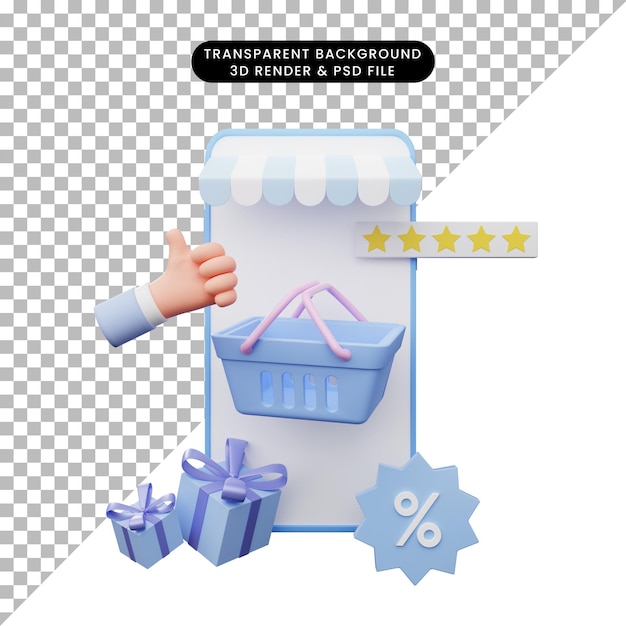 3d illustration of online shop