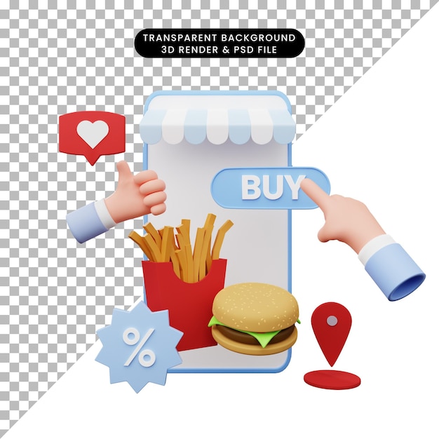 3d illustration of online shop