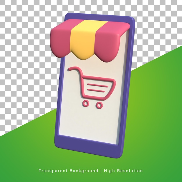 PSD 3d illustration of online shop