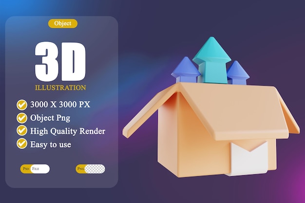 3d-иллюстрация с открытой коробкой 5