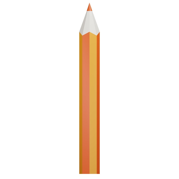 3d illustration of orange pencil