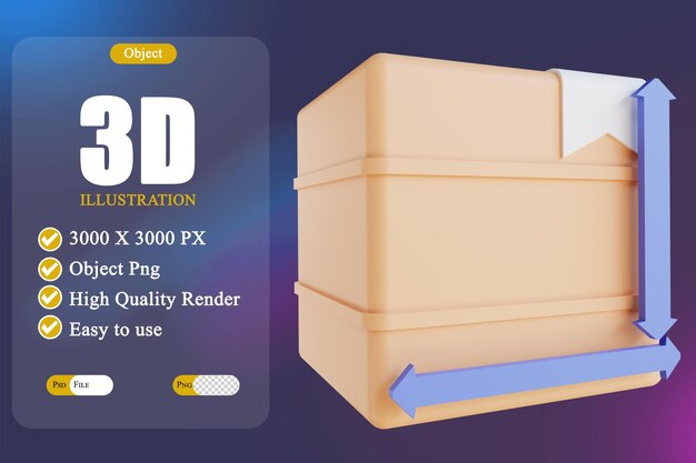 PSD 3d illustration packing box volume 2