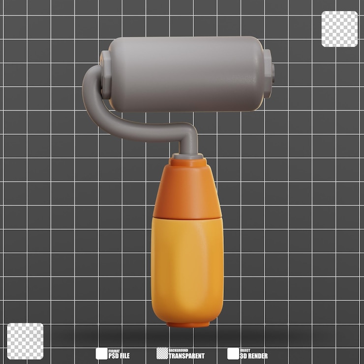PSD 3d illustration paint roller