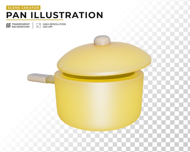 3d illustration pan for scenery creation