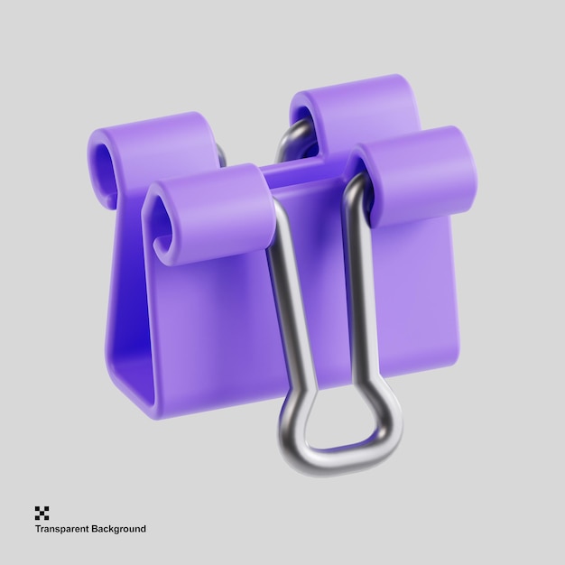 PSD 3d illustration of a paper clip or attachment