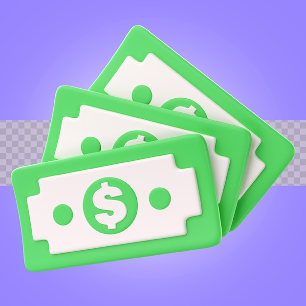 3d illustration paper money