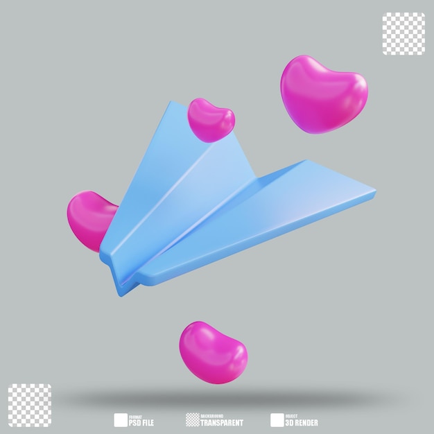 3d illustration paper plane 2