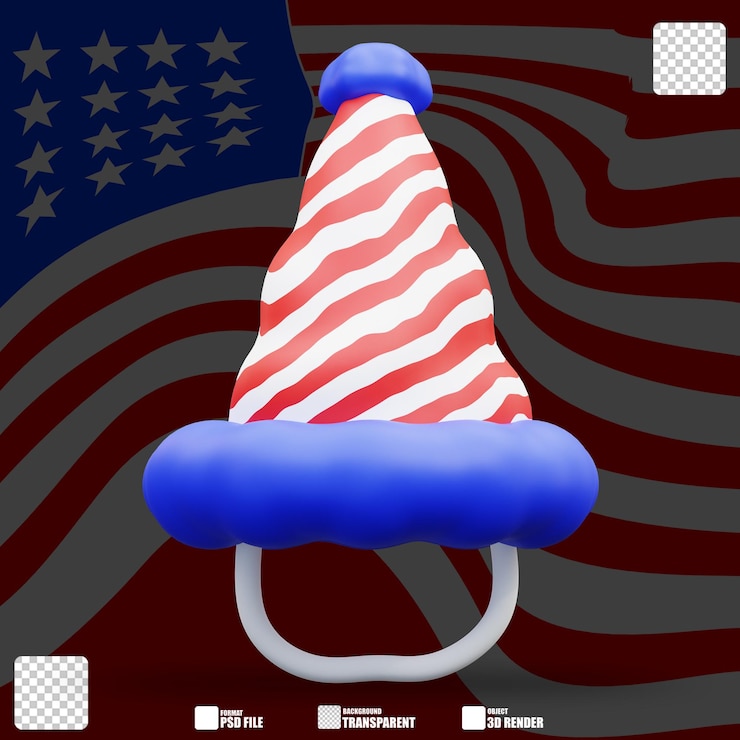 PSD 3d illustration party cone hat