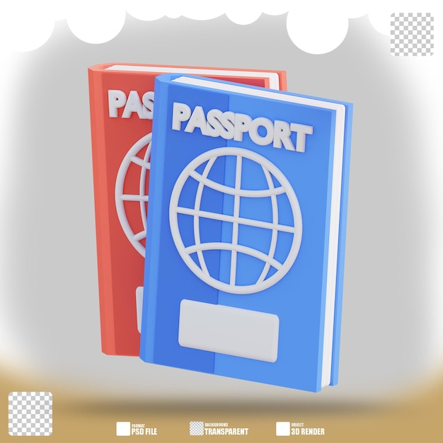 PSD 3d illustration of passport 2