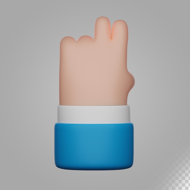 3d illustration peace hand gesture sign