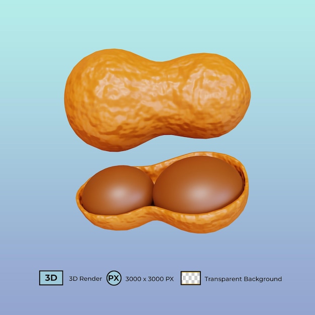 PSD illustrazione 3d arachidi