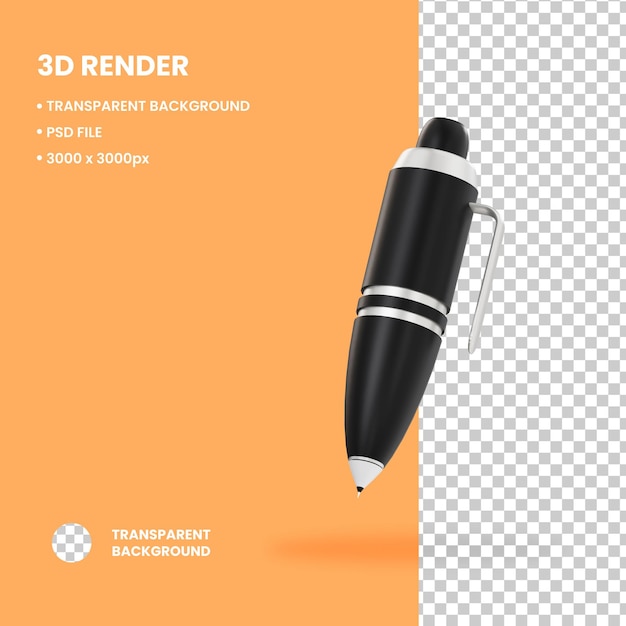 3d illustration pen object