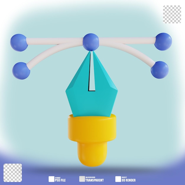 PSD strumento penna illustrazione 3d 3